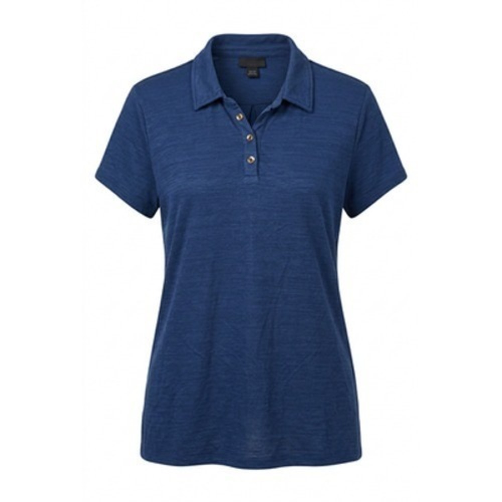 J Jill Wearever Blue Polo Tunic Womens Large Short Sleeve Stretch Slub Knit Top